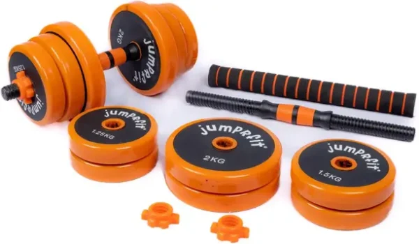jumprfit 20kg Adjustable Dumbbells Barbell Set for Muscle Building With Resistance Band Adjustable Dumbbell  (20 kg) (FK)