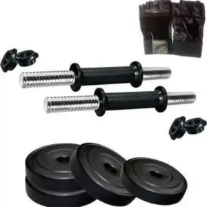 JMB 16KG (3kg+1KG * 4) PVC Plates ,2 Dumbbell Rods home gym Adjustable Dumbbell Adjustable Dumbbell  (16 kg)(FK)