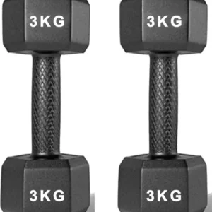 NSP Black PVC ll Set, 1 Pair , Hex , Home Gym 3KGS X 2PCS Fixed Weight Dumbbell  (3 kg) (FK)
