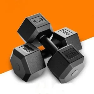 NSP Fitness Black PVC Hexa Shape 5kg X 2pcs Fixed Weight Dumbbell  (10 kg) (FK)