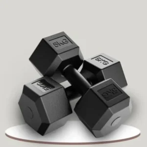 Dee Fit High quality PVC 10kg Hexa Dumbbell each is 5+5kg Fixed Weight Dumbbell  (10 kg) (FK)