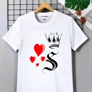 King Crown S Half Sleeve Tshirt for Boys and men White Half sleeve tshirt