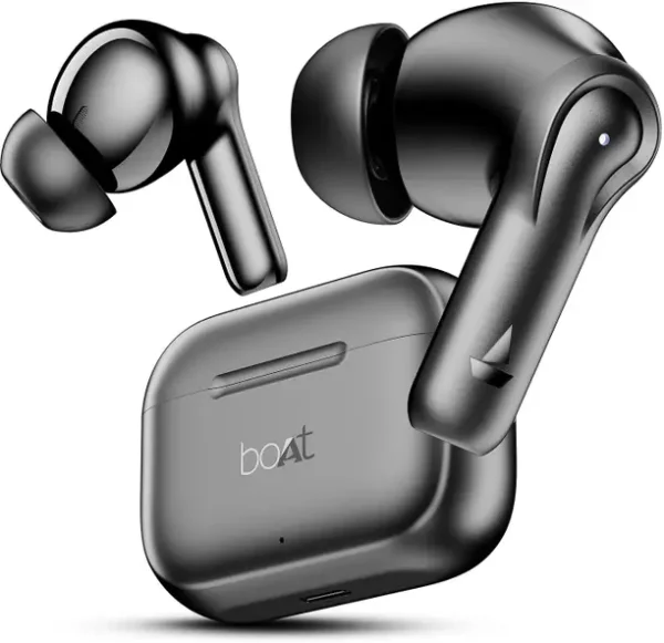 boAt Airdopes 161, Adv 4Mic ENx, 50H Battery,Fast Charge,13mm Driver, Metallic Finish Bluetooth  (Carbon Black, True Wireless) (FK)