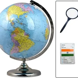 GeoKraft Political Educational Laminated 12 Inch Large Globe (Blue) Desk & Table Top Political World Globe  (Medium Blue) (FK)