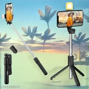 Protance Bluetooth Selfie Stick with Remote and LED Selfie Light, 3-in-1 Multifunctional Selfie Stick, Tripod, Monopod Stand & Mobile Stand Compatible with All Phones Bluetooth Selfie Stick