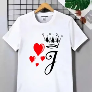 King Crown A Half Sleeve Tshirt for Boys and men White Half sleeve tshirt