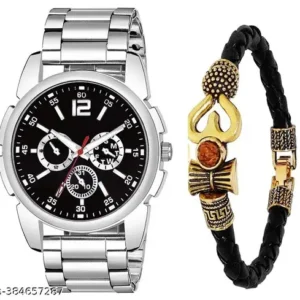 New Generation Watch Combo for Men and Boys Analog Watch - For Boys Stainless Chain Watch and Om Kadu Combo For Men and Boys
