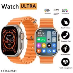 T800 orange pro ultra watch with beautiful strap bluetooth calling smart touch display with fitness & outdoor health & medical tracker unique ui interctions ( orange )