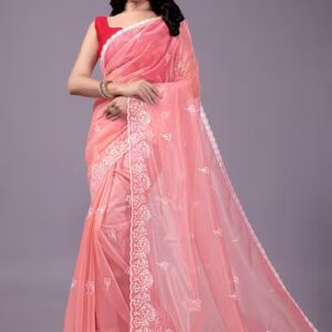 Latest Nylon Shining Net Saree