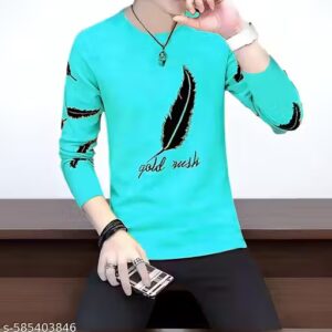 Stylish Men's Printed Cotton Full Sleeve T-Shirt – Casual Regular Fit | Soft & Comfortable