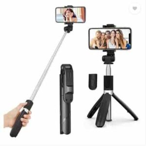 Rutba Bluetooth Selfie Stick (silver black, Remote Included
