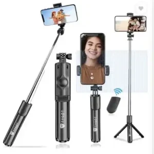 Tygot Tygot Bluetooth Extendable Selfie Stick with Wireless Remote and Tripod Stand – 3-in-1 Multifunctional Selfie Companion Bluetooth Selfie Stick (Black, Remote Included)