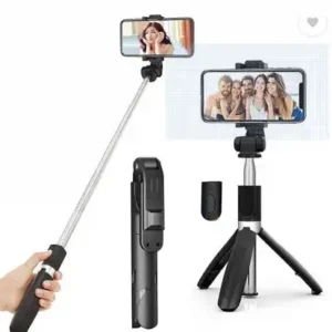 Rutba Bluetooth Selfie Stick (silver black, Remote Included)